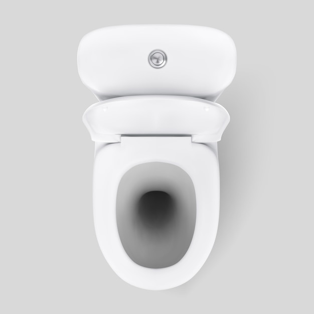 Vector realistic toilet bowl, 3d white toile