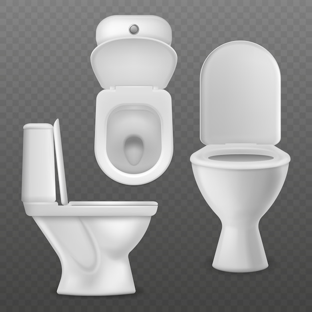 Vector realistic toilet bowl.