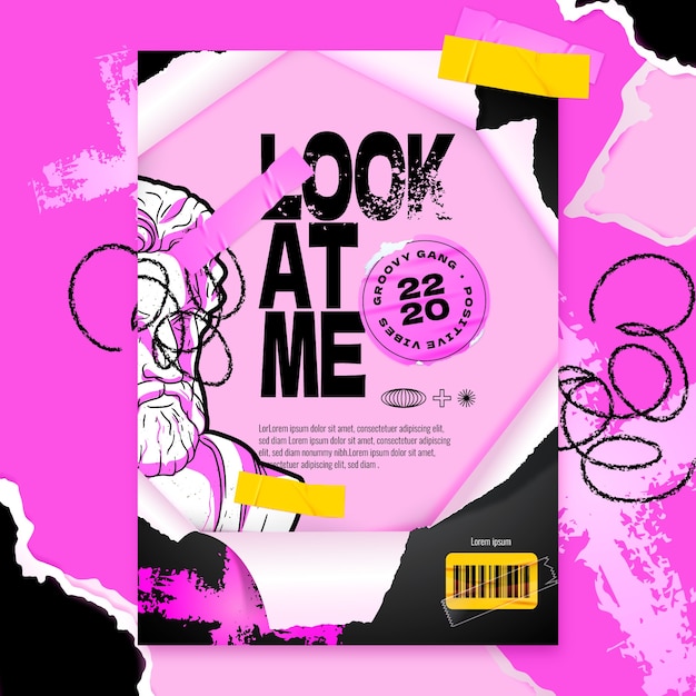 Realistic torn paper flyer design