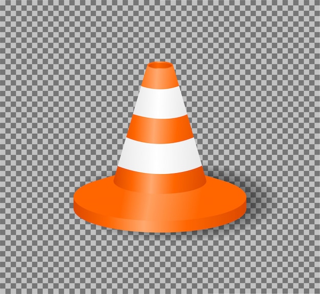 Realistic traffic cone illustration.