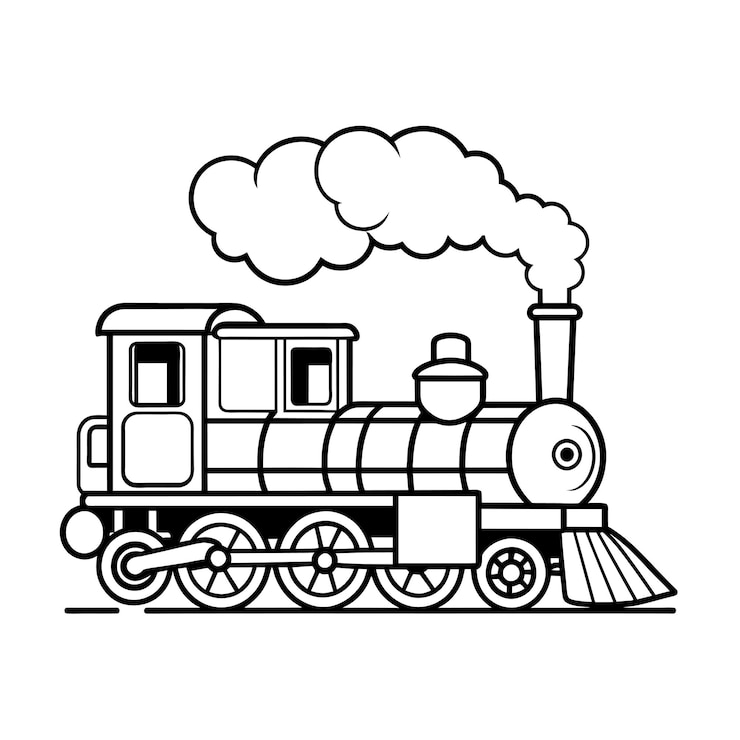 Vector realistic train outline-vectorillustratieconcept