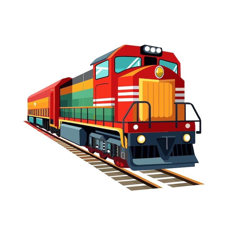 Vector realistic train vector illustration concept
