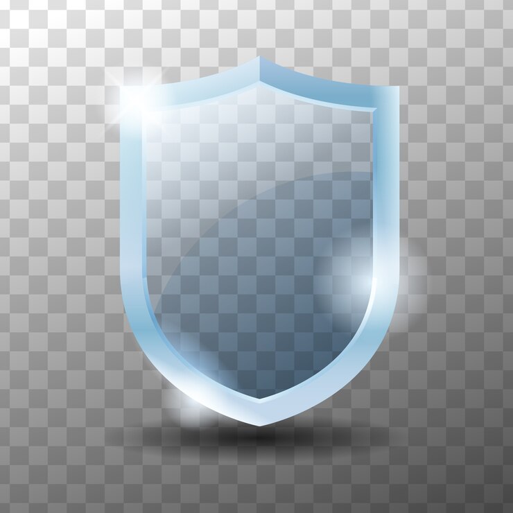 Realistic transparent glass shield
