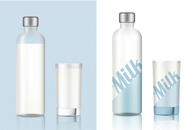 Realistic Transparent Milk Glass for food and Drink product