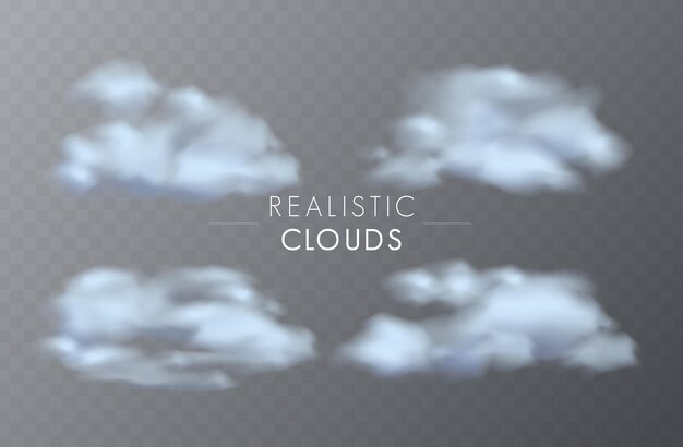 Realistic transparent sky clouds