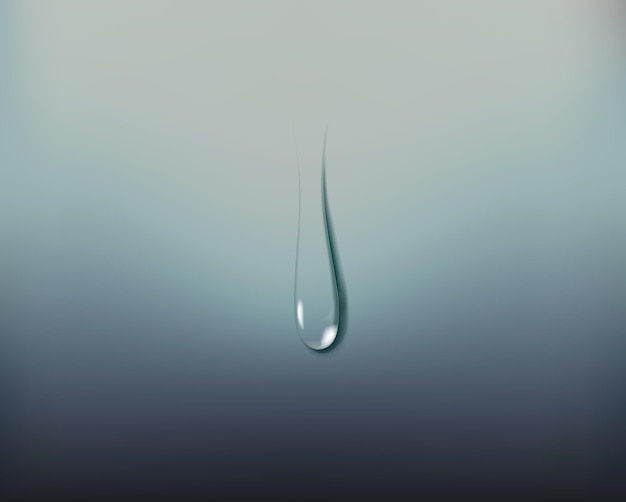 Vettore goccia d'acqua trasparente realistica sulla luce isolata condensa di pioggia
