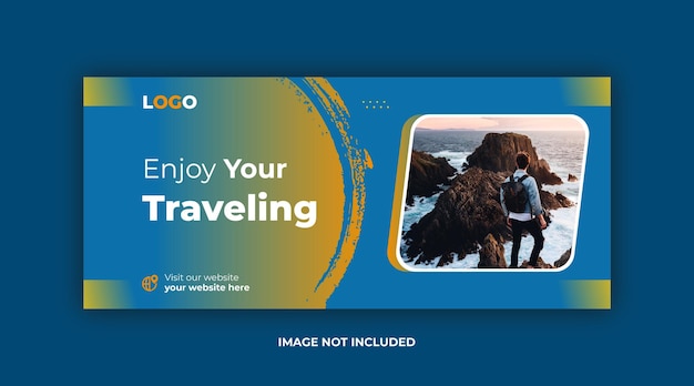 Realistic travel agency facebook cover template design