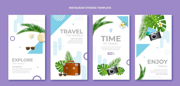 realistic travel instagram stories template