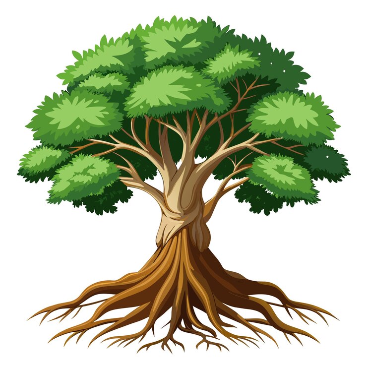 Vector realistic tree vector illustration isolated on white screen