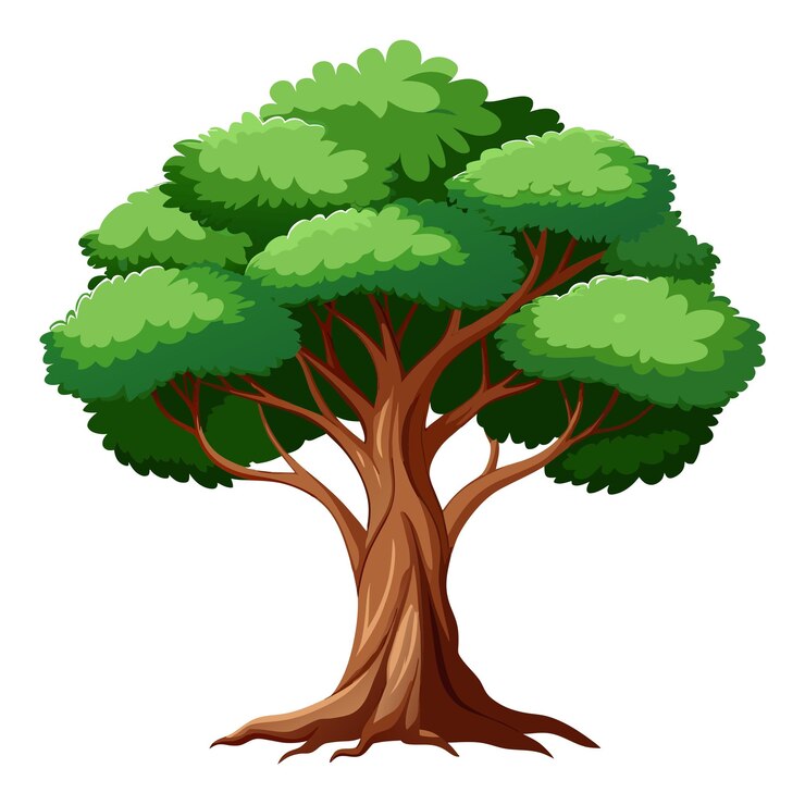 Vector realistic tree vector illustration isolated on white screen