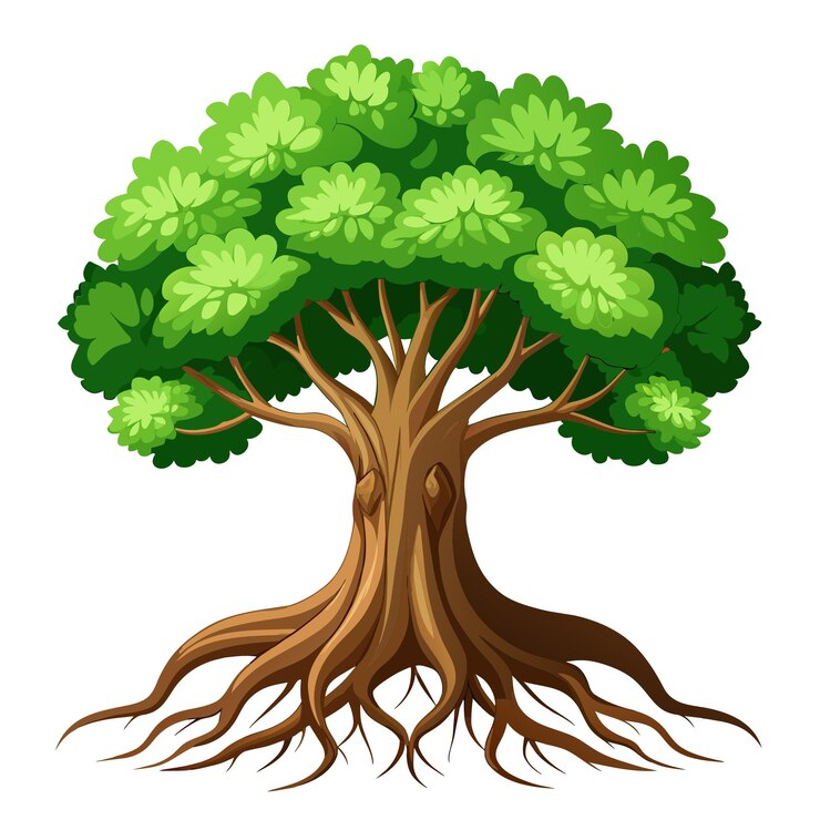 Vector realistic tree vector illustration isolated on white screen