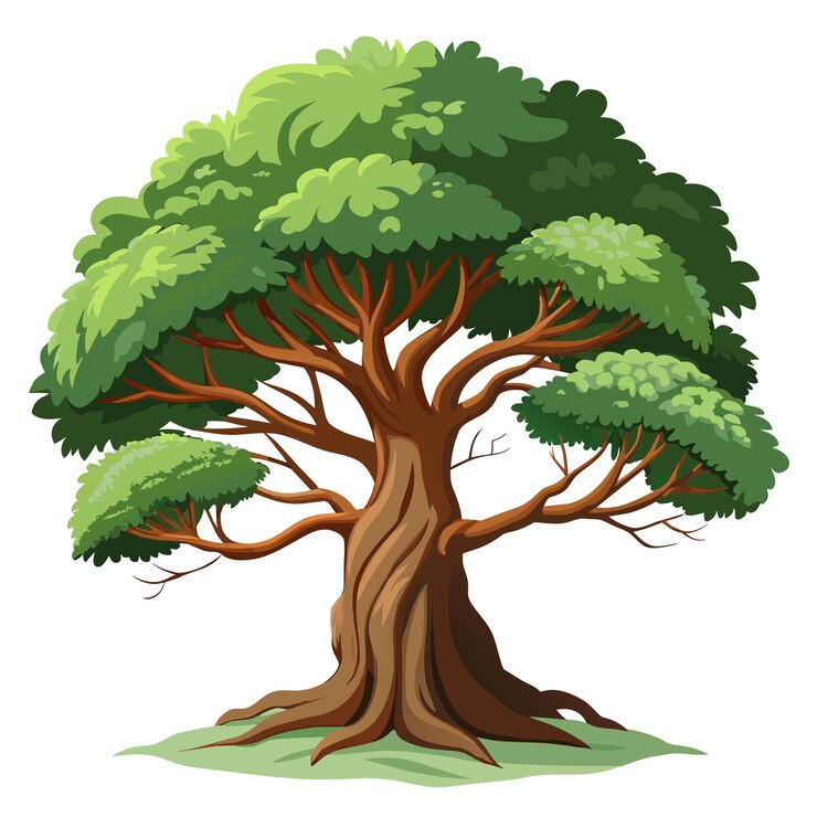 Vector realistic tree vector illustration isolated on white screen