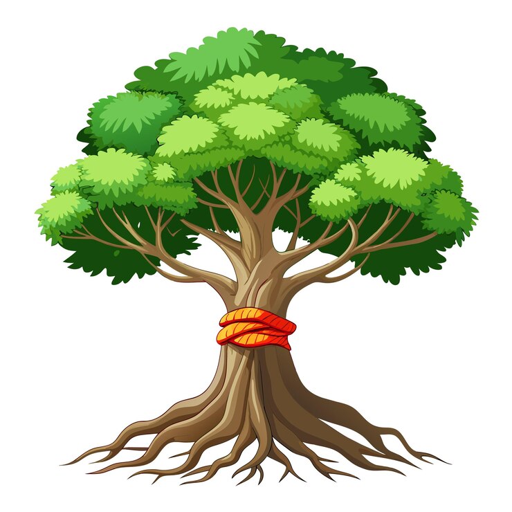 Vector realistic tree vector illustration isolated on white screen