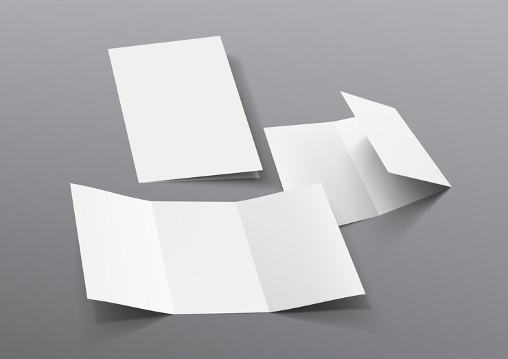 Vector realistic trifold a5 or a4 brochure mockup