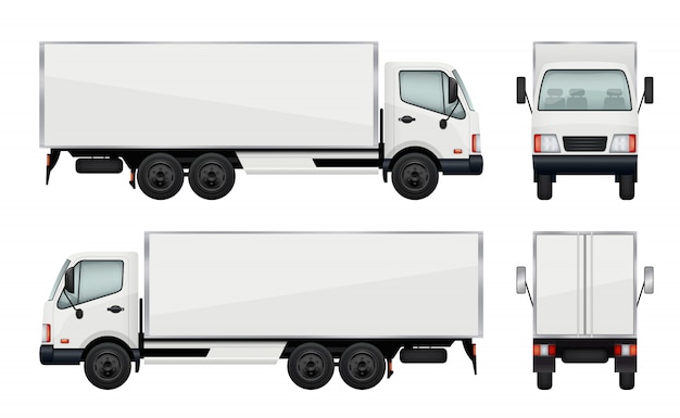 Vector realistic truck. vector illustrations transportation of cargo