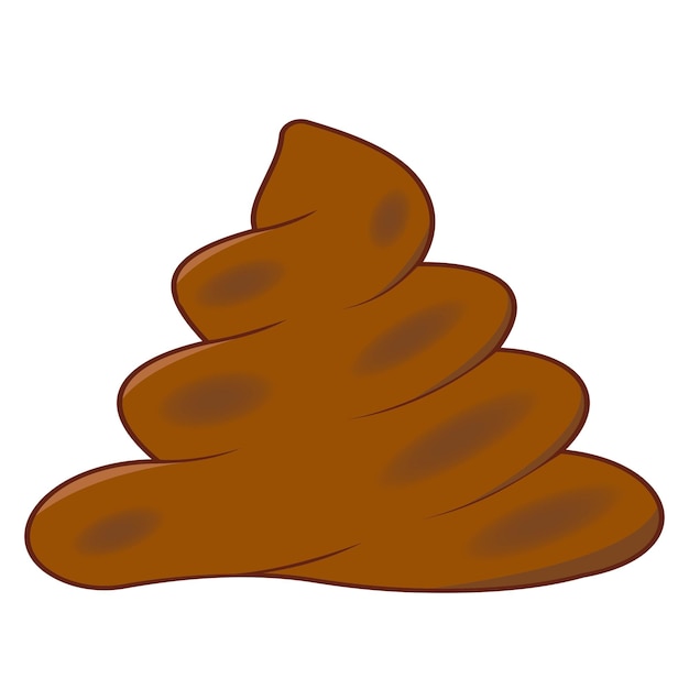 Vector realistic turd brown feces cartoon shit defecation poop