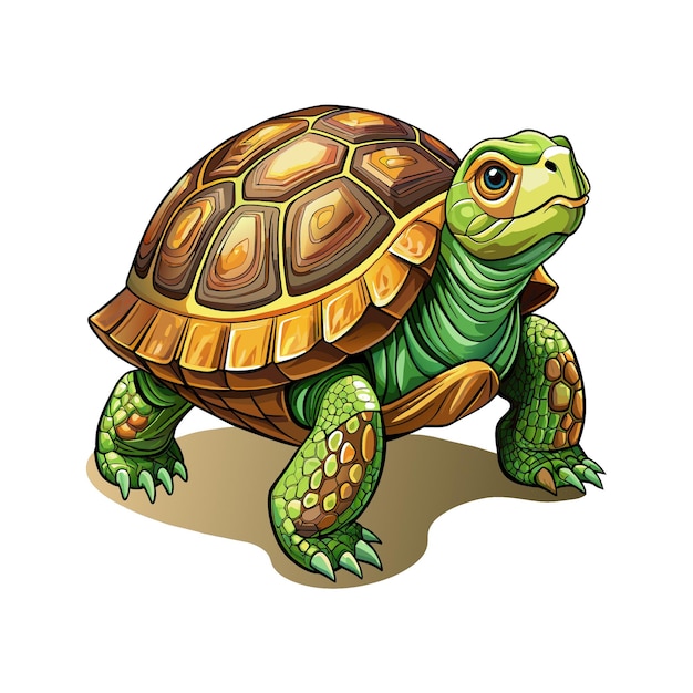Realistic turtle cartoon animal illustration