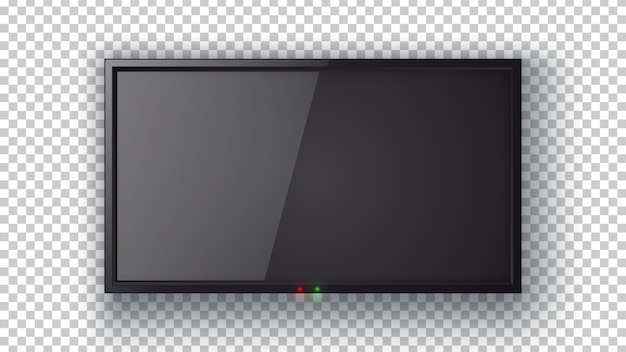 Vector realistic tv icon on the transparent background