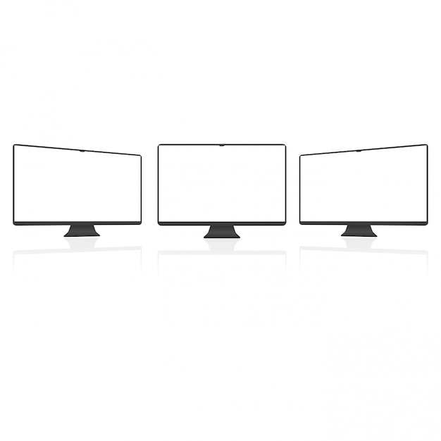 Vector realistic tv screen. blank television template. .