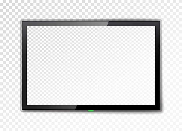 Realistic TV screen. Empty led monitor isolated. 