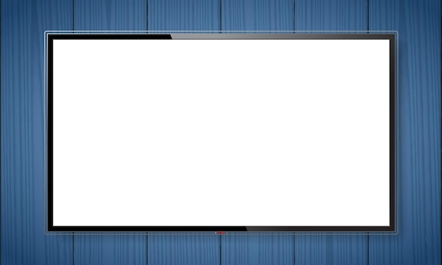 Реалистичный макет экрана телевизора на белом