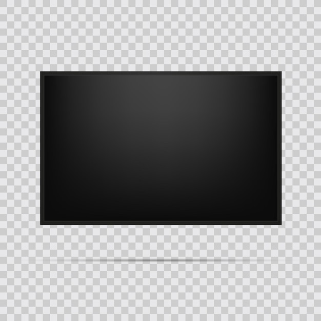 Realistic TV screen Modern stylish lcd panel led type Large computer monitor display mockup Blank television template Graphic design element for catalog web site as mock up