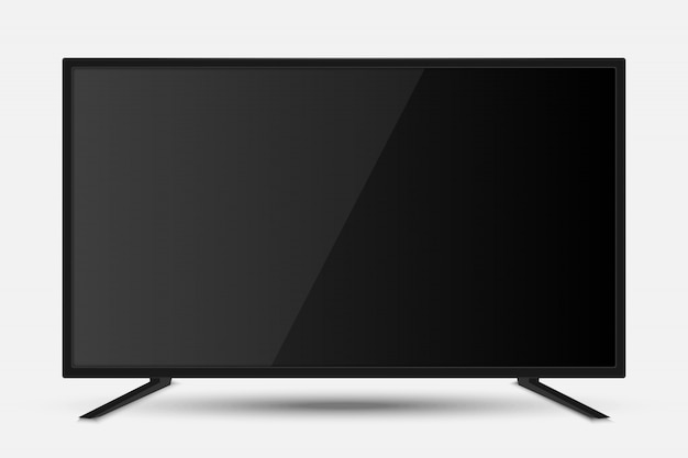 Schermo tv realistico. pannello lcd moderno della televisione con la partita di calcio