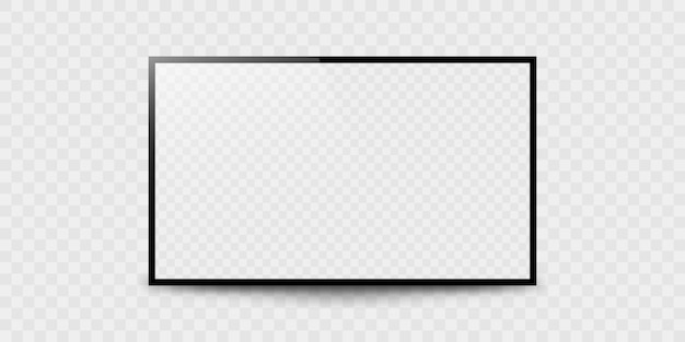 벡터 투명 배경에 현실적인 tv 화면. 현대 빈 화면 lcd