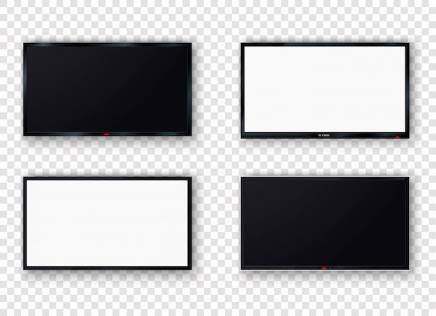 ベクトル 現実的なテレビ画面セット