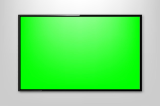 현실적인 TV 스크린 모형 현대적인 스타일리시 LCD 패널 크롬키와 함께 모니터 디스플레이