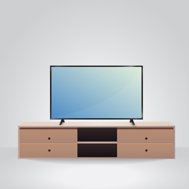 Vector realistic tv with stand