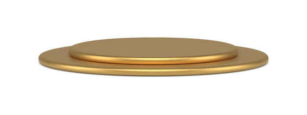 realistic two section golden pedestal isometric 3d template vector illustration luxury metallic jewelry podium stage circle decorative design minimalistic geometry stand multilevel exhibition display