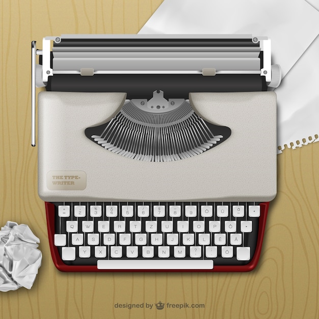 Vector realistic typewriter