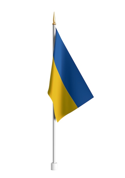 realistic Ukraine Flag isolated on white