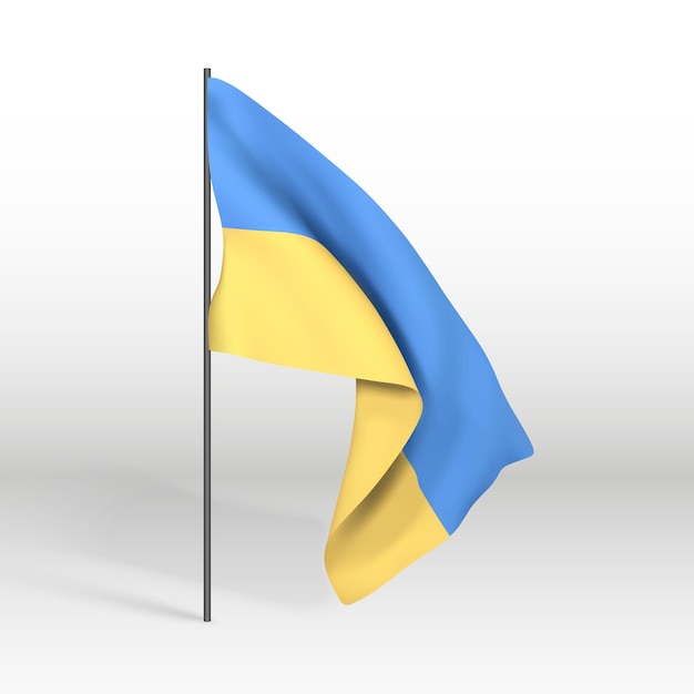 Realistic Ukraine flag on white bakground Vector illustration