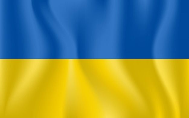 Realistic Ukraine National Flag