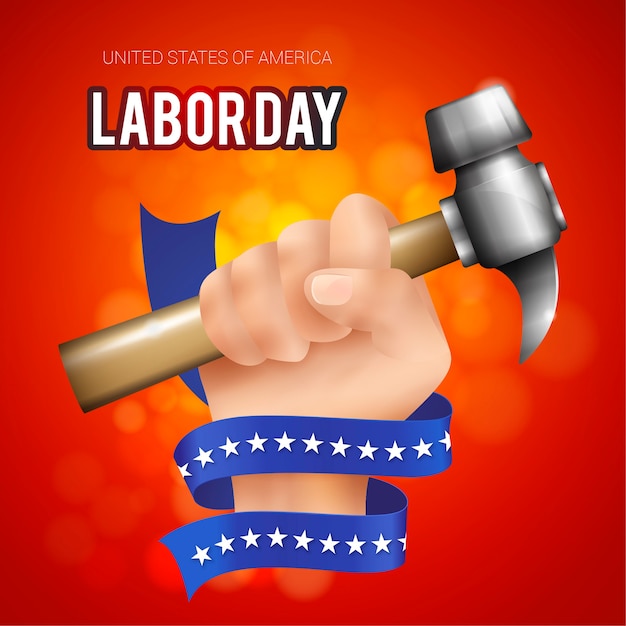 Vector realistic us labor day illustration