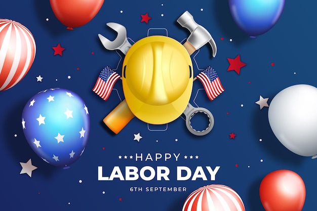 Vector realistic usa labor day background