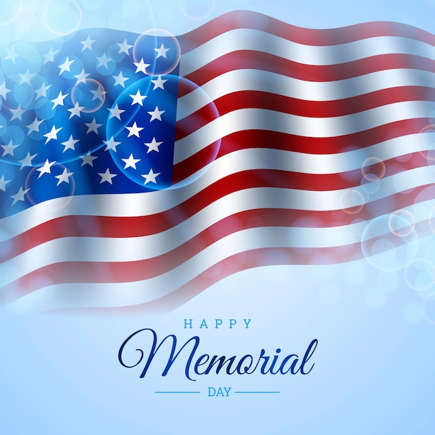 Vector realistic usa memorial day illustration