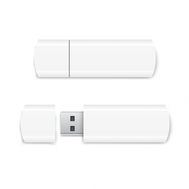 Realistic USB flash drive mockup