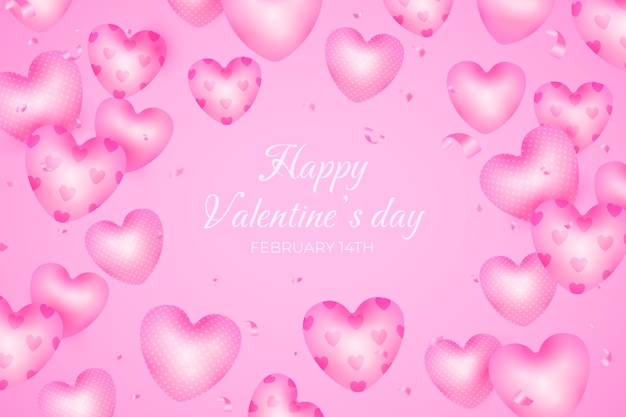 Vector realistic valentine's day background with hearts