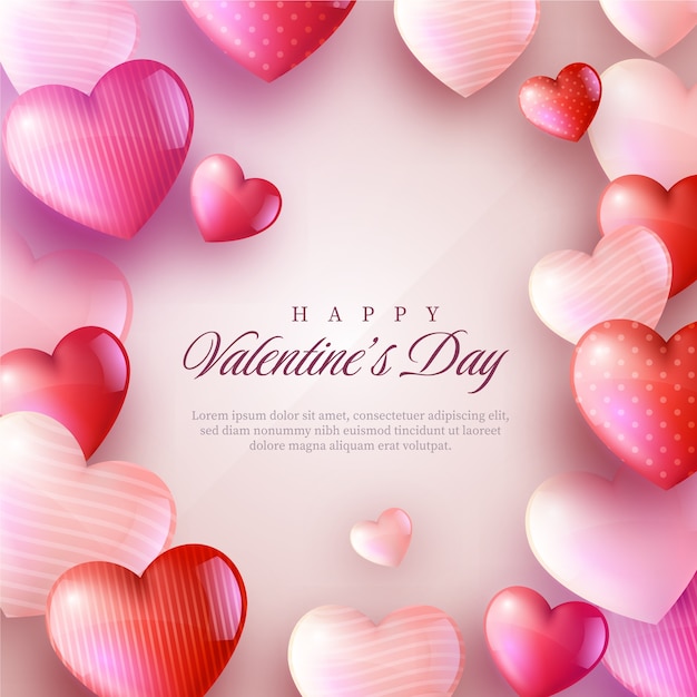 Realistic valentine's day background