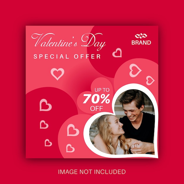 Vector realistic valentine's day social media or instagram post template