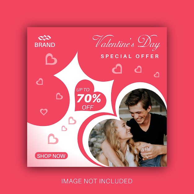 Vector realistic valentine's day social media or instagram post template