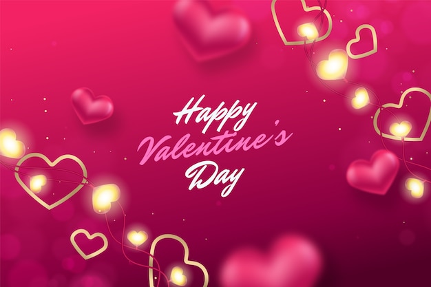 Realistic valentines day background