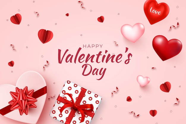 Vector realistic valentines day celebration background