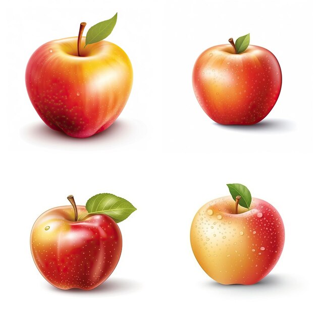 Realistic Vector Ambrosia apple On White Background