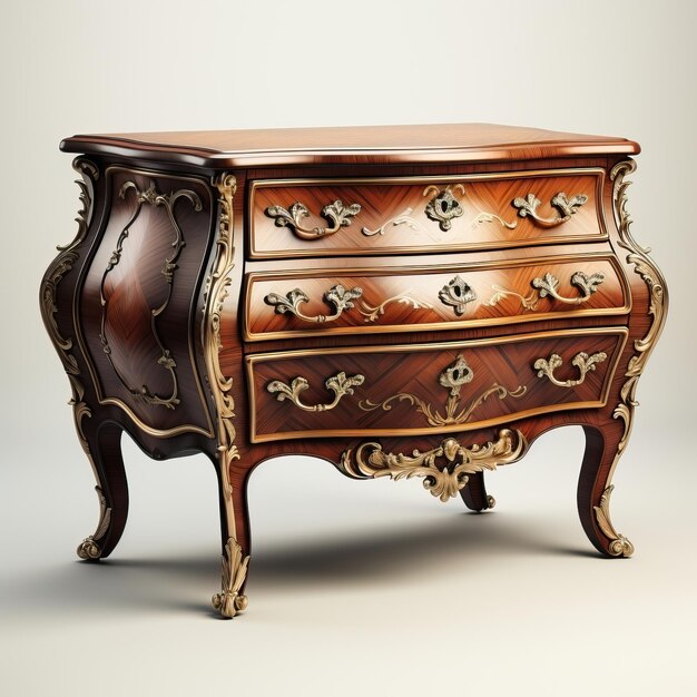 Vector realistic vector antique furniture vector on white backgrou