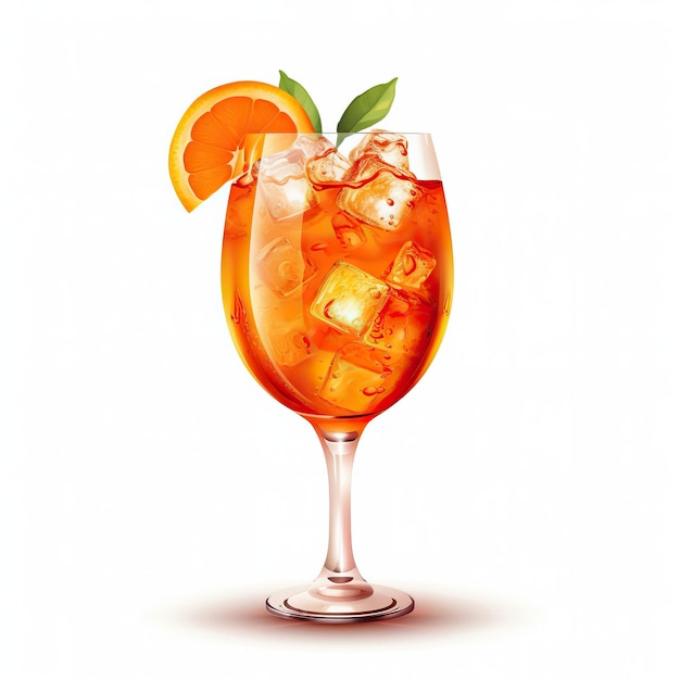 Vettore vector aperol spritz realistico su sfondo bianco