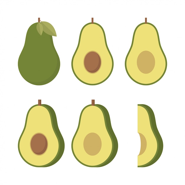 Realistic vector avocados illustration.